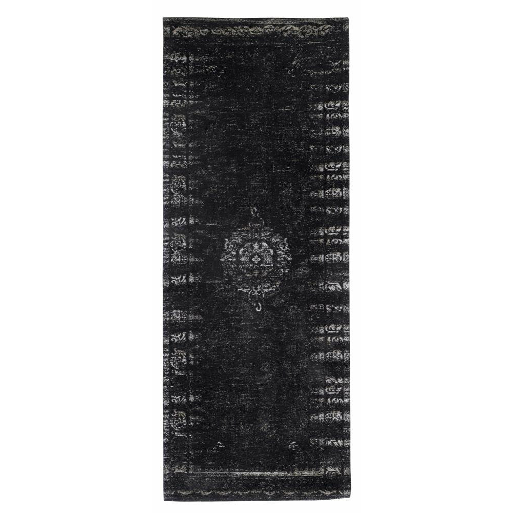 Nordal GRAND Teppich aus gewebter Baumwolle - 75x200 - dunkelgrau/schwarz