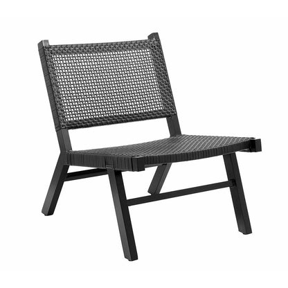 VASAI lounge havestol i flettet polyrattan - sort
