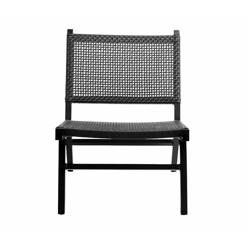 VASAI lounge havestol i flettet polyrattan - sort