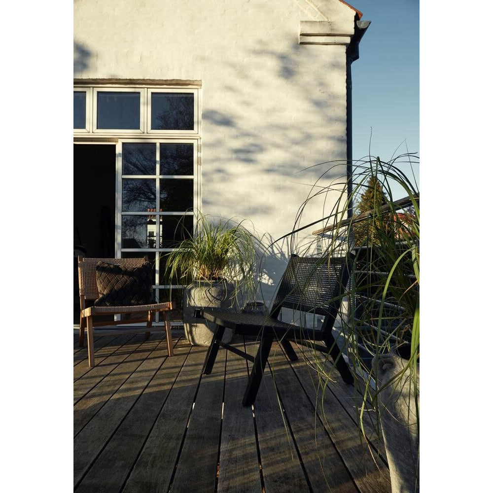 VASAI lounge havestol i flettet polyrattan - sort