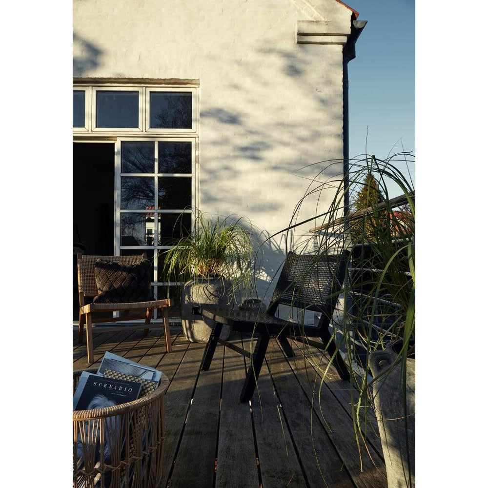 VASAI lounge havestol i flettet polyrattan - sort