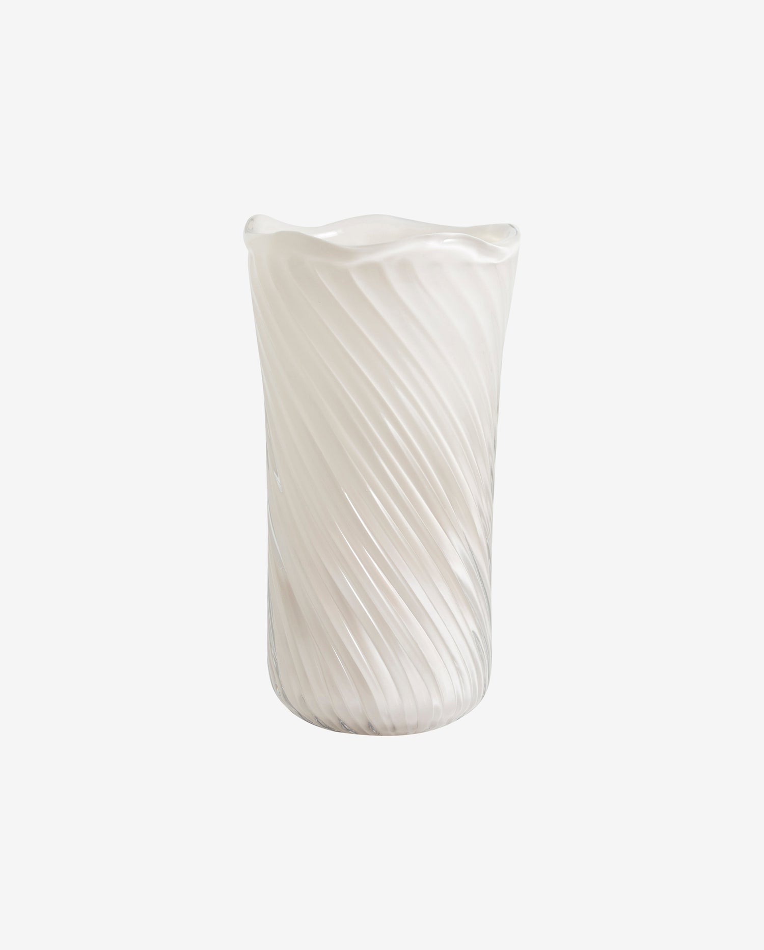 Helle Vase, Glas - rohes Weiß