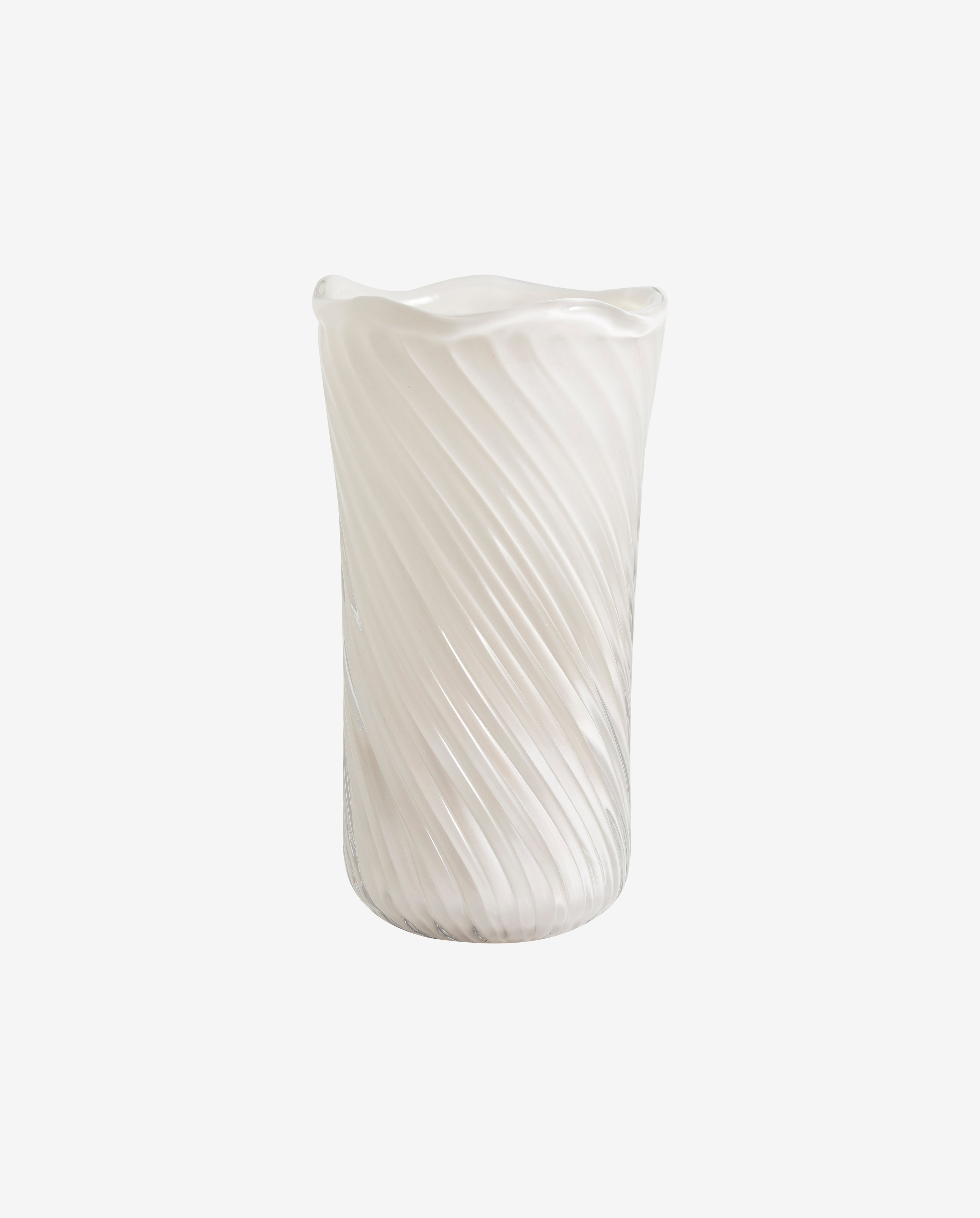 Helle Vase, Glas - rohes Weiß