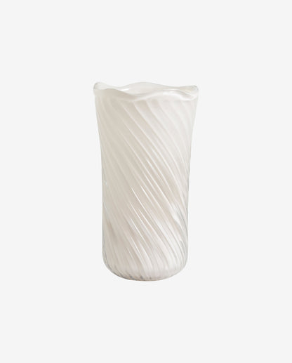Helle Vase, Glas - rohes Weiß