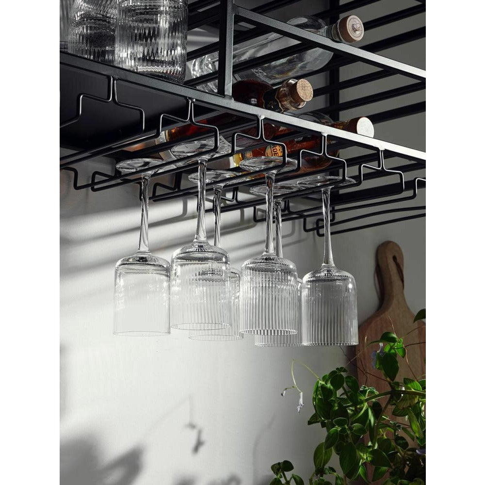 Nordal LOFT Küchenregal aus Eisen zum Aufhängen - 120x30 cm - schwarz