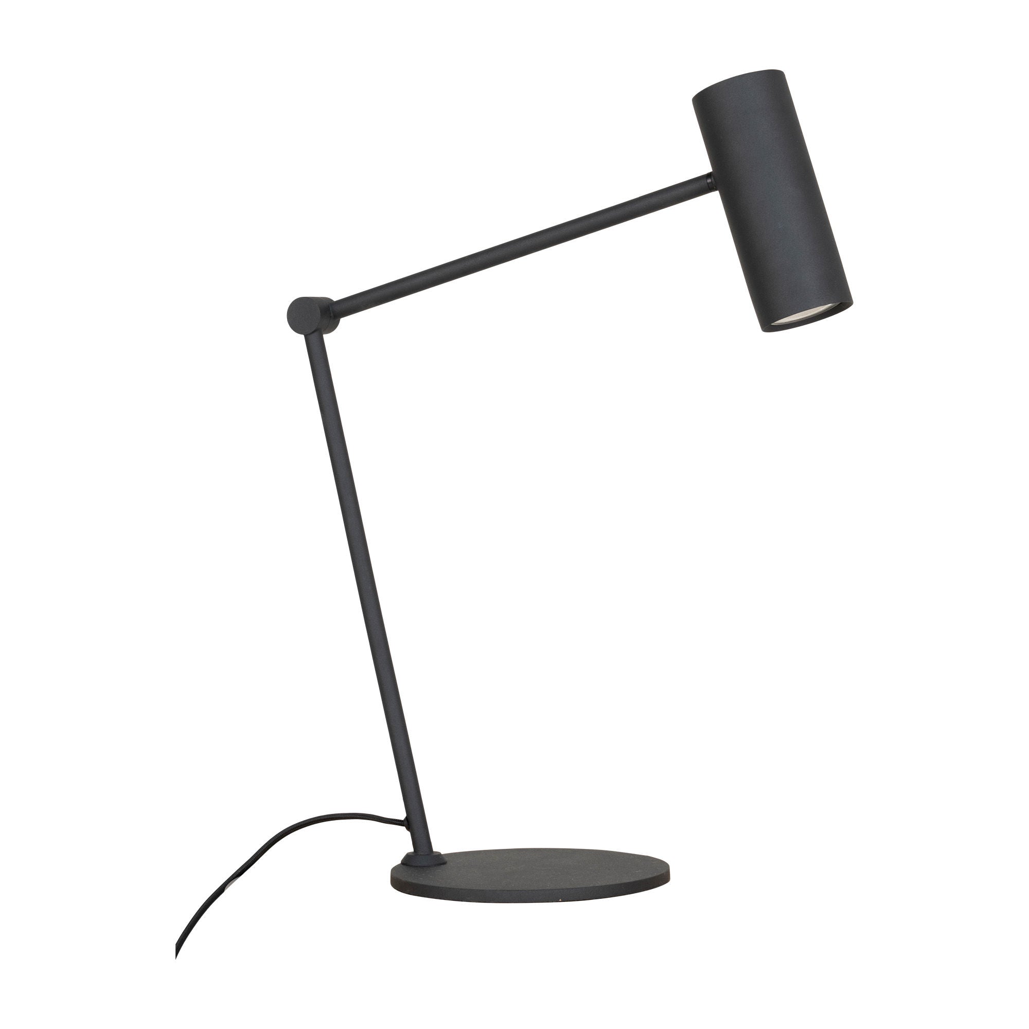 Pariser Schreibtischlampe - Lampe in Schwarz mit Stoffkabelbirne: GU10/5W LED IP20 - 1 - PCs