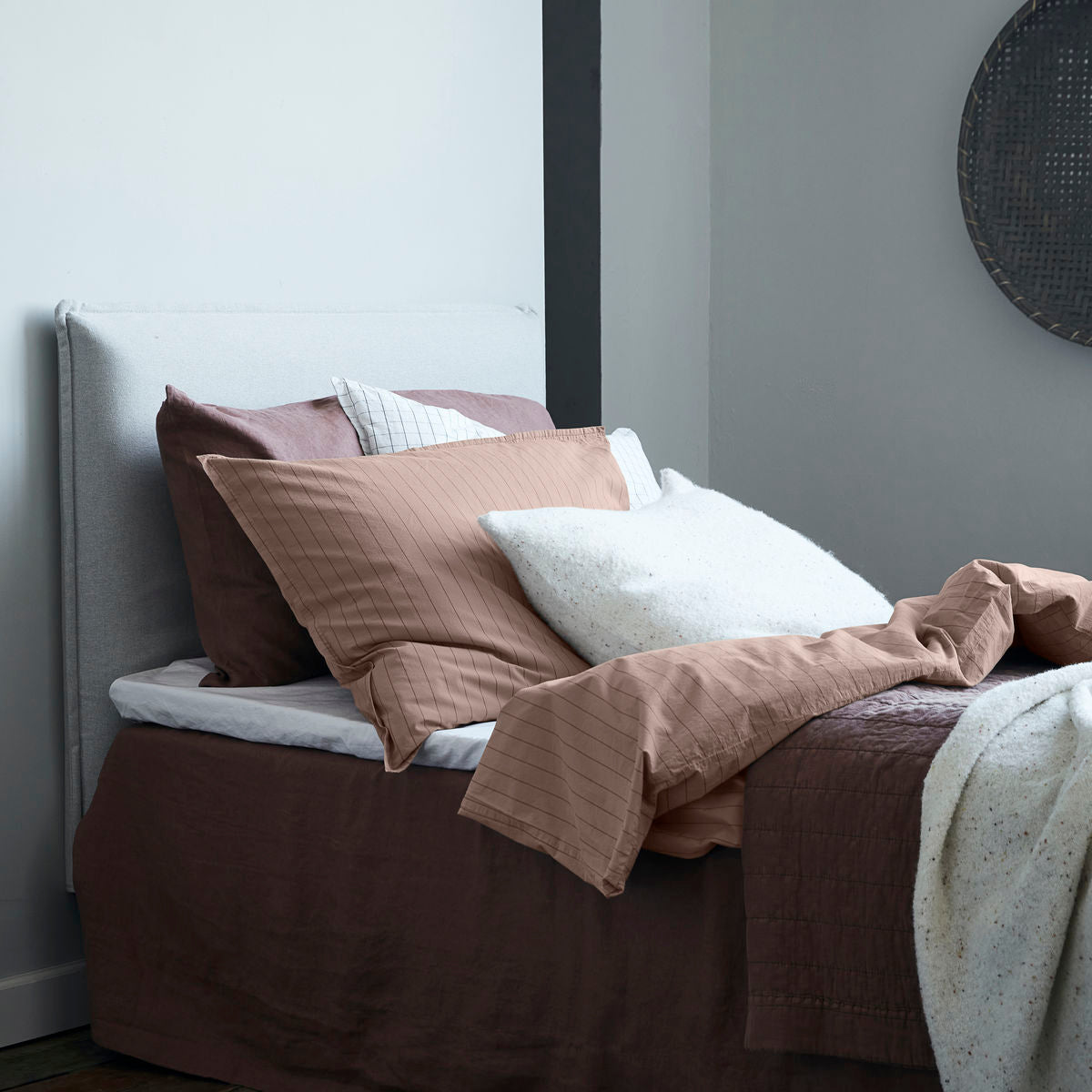 Von Nord-Bett Set, Dagny, Straw W. Bark-L: 200 cm, W: 140 cm, W: 63 cm, H: 60 cm