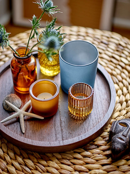 Bloomingville Sanga Bakke m/Fyrfadsstage, Brun, Glas - Bloomingville - DesignGaragen.dk