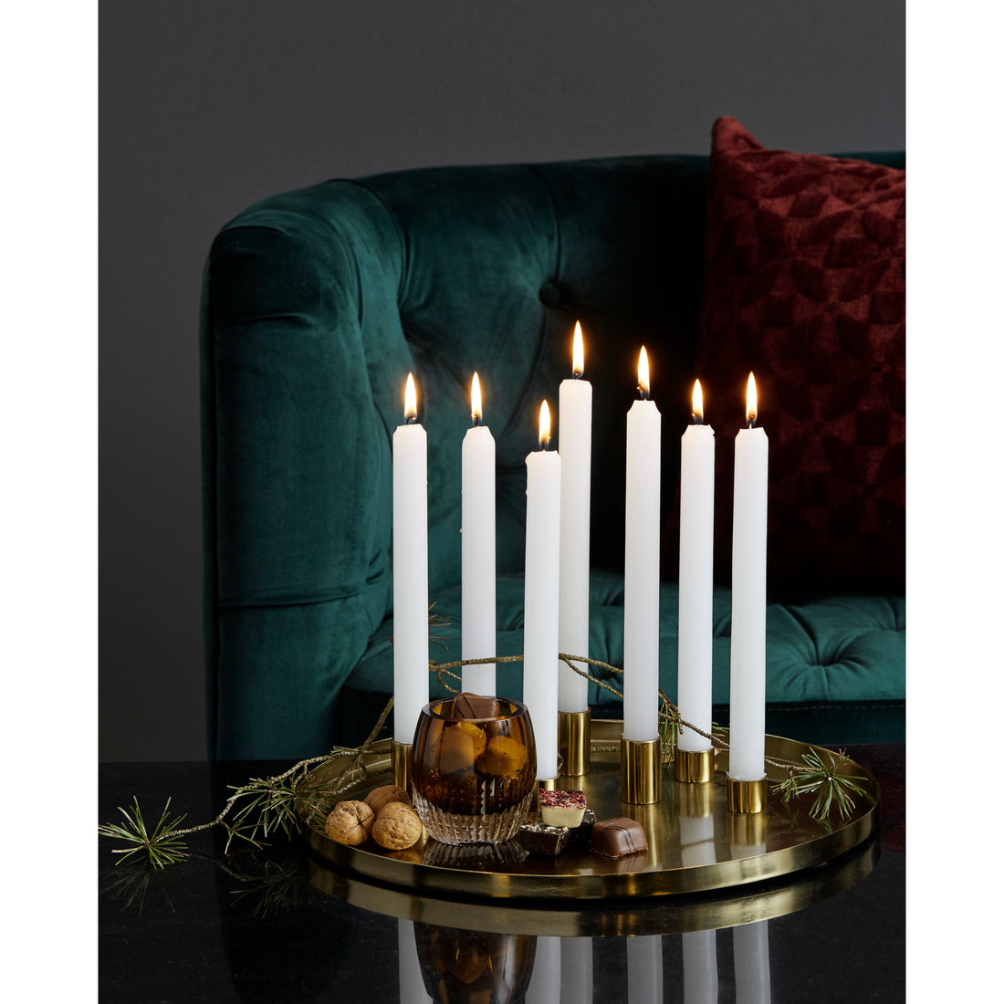 Runde Kerzen- / Lichtgericht für 7 Lichter - Ø36 cm - Messing