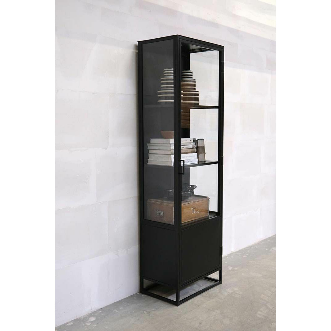Trademark Living Connery Vitrine mit einer Tür - Schwarz