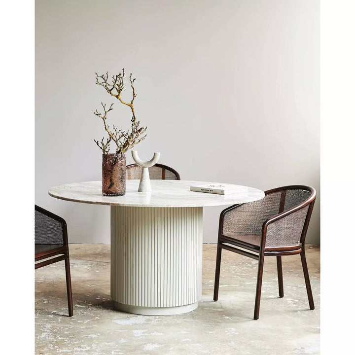 Nordal Erie Round Esstisch in Holz und Marmor - Ø140 cm -