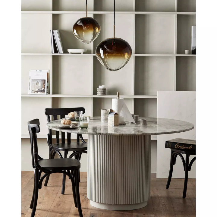 Nordal Erie Round Esstisch in Holz und Marmor - Ø140 cm -