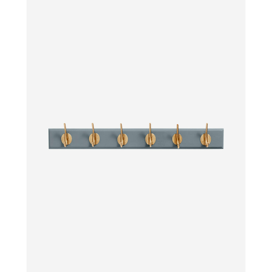 Edgy -Haken in Holz mit 6 Messinghaken - 60 cm - grau