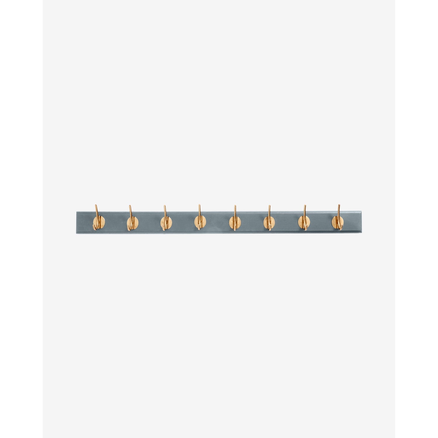Edgy -Haken in Holz mit 8 Messinghaken - 90 cm - grau