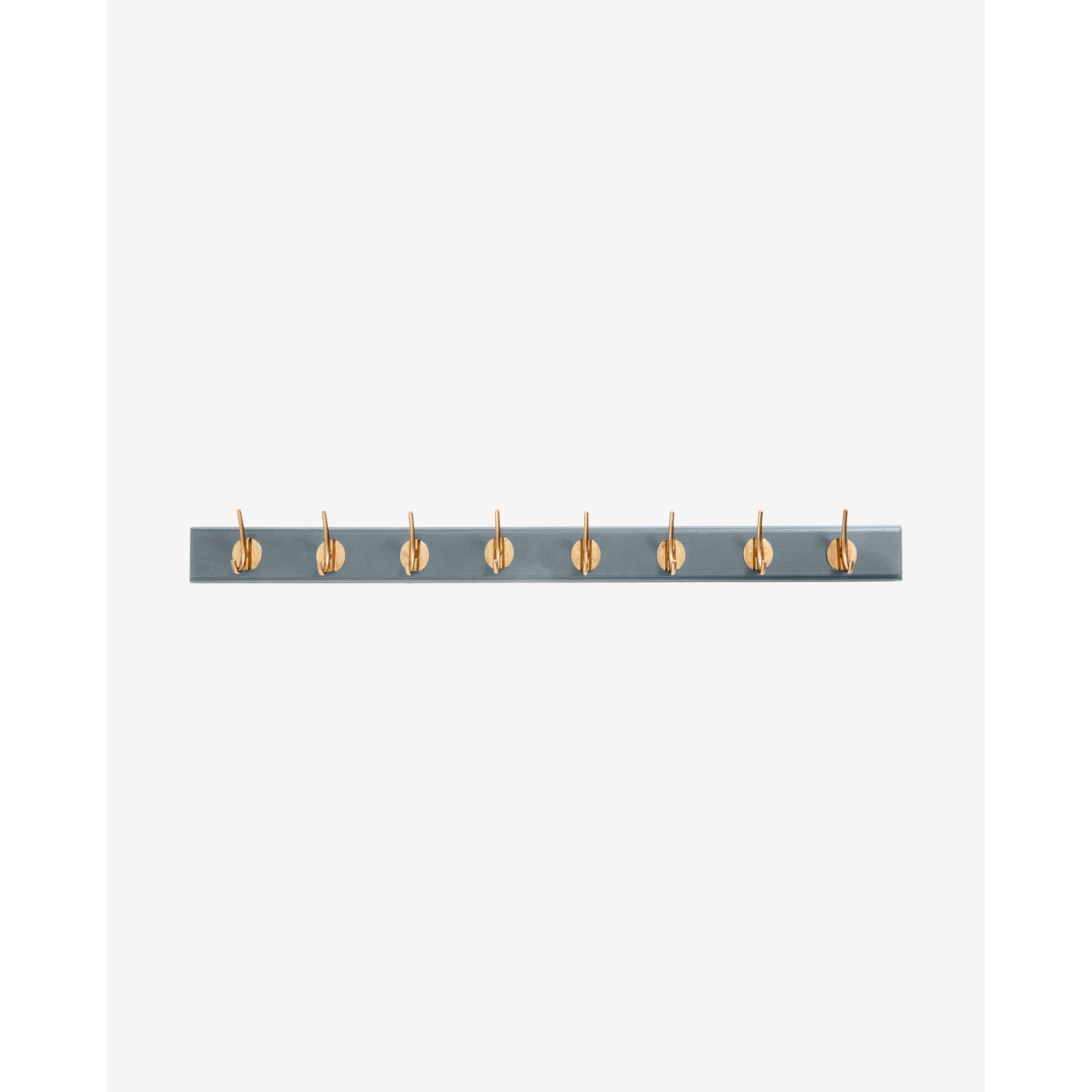 Edgy -Haken in Holz mit 8 Messinghaken - 90 cm - grau