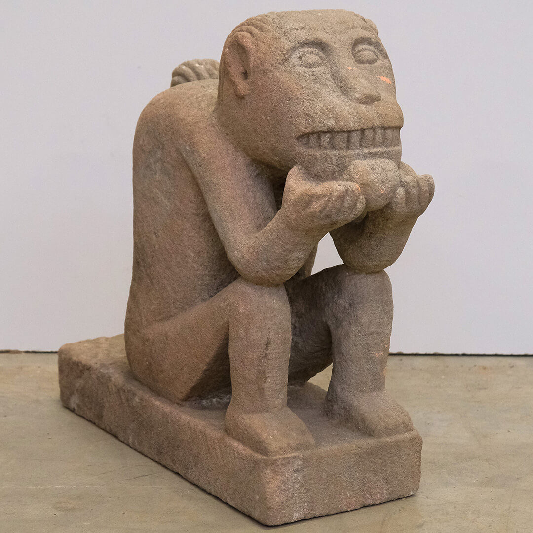 Markenzeichen Lebende Affenfigur aus Stein