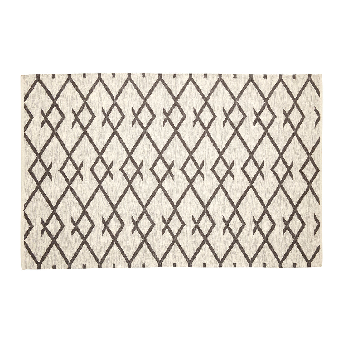 Hübsch - Teppich, gewebt, Baumwolle, natur/grau - 120×180 cm