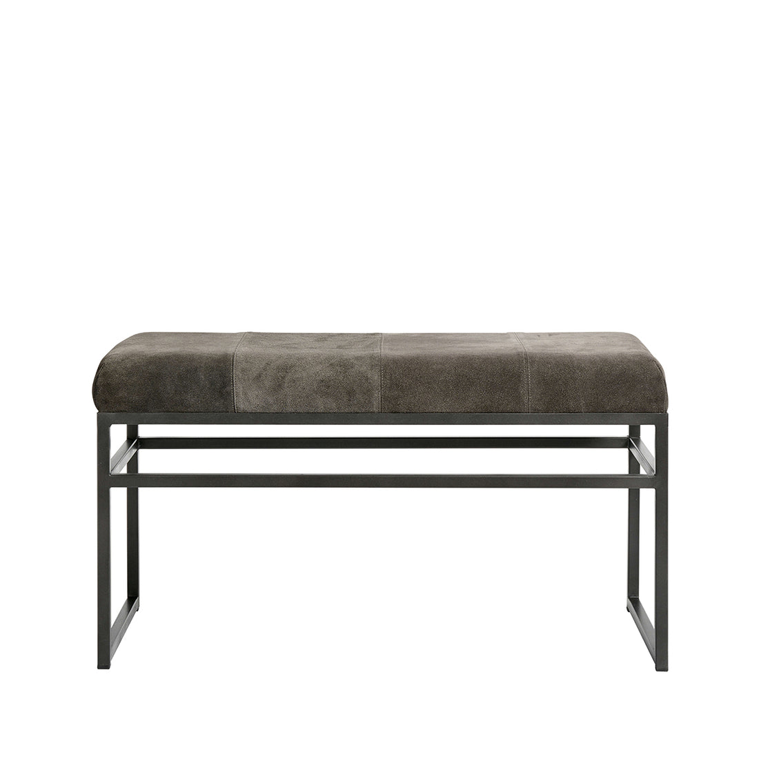 Bænk Bronx S - Sort (LGB) - Jern/ruskind - W: 90 H: 50 D: 38 cm - Muubs - DesignGaragen.dk