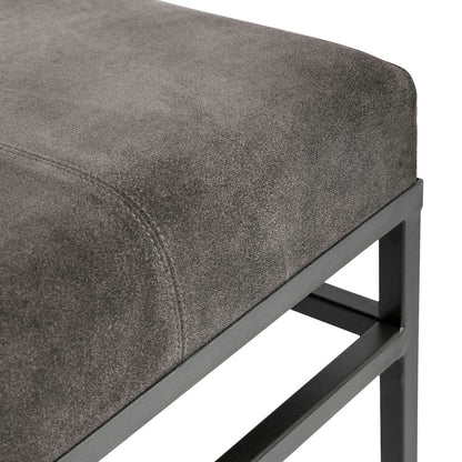 Bænk Bronx S - Sort (LGB) - Jern/ruskind - W: 90 H: 50 D: 38 cm - Muubs - DesignGaragen.dk