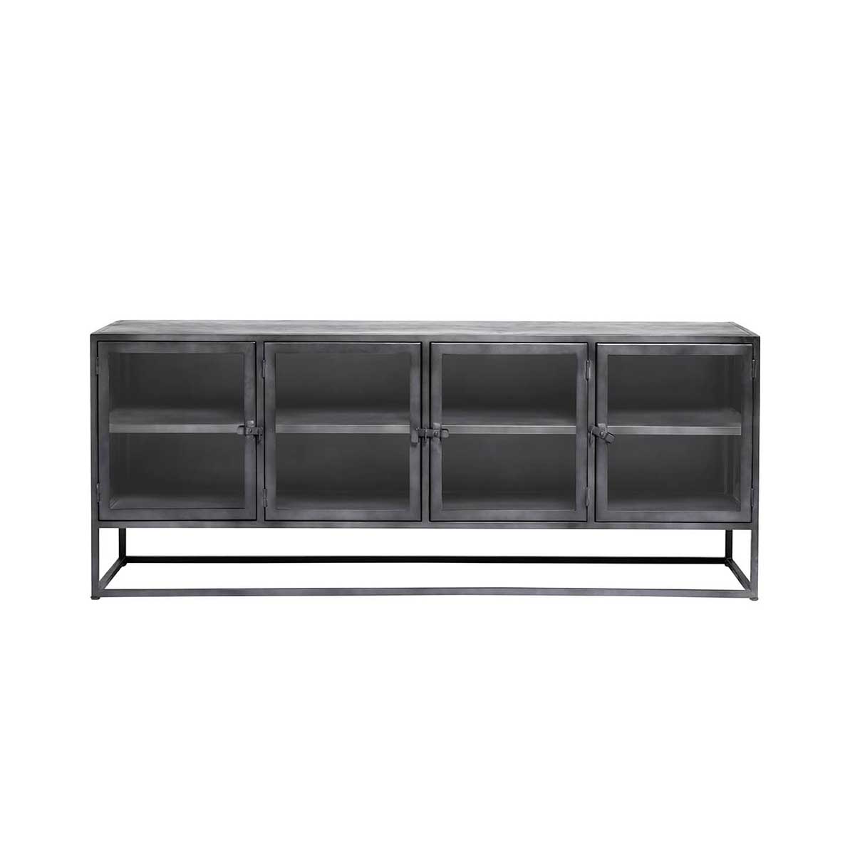 MUUBS - Skænk 4 døre Boston - Sort Jern - L180xD40xH73,5 cm - Muubs - DesignGaragen.dk