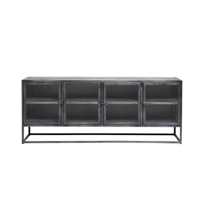 MUUBS - Skænk 4 døre Boston - Sort Jern - L180xD40xH73,5 cm - Muubs - DesignGaragen.dk