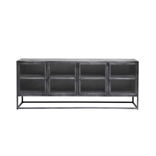 MUUBS - Skænk 4 døre Boston - Sort Jern - L180xD40xH73,5 cm - Muubs - DesignGaragen.dk