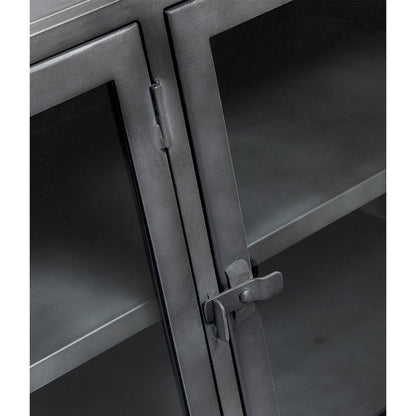 MUUBS - Skænk 4 døre Boston - Sort Jern - L180xD40xH73,5 cm - Muubs - DesignGaragen.dk