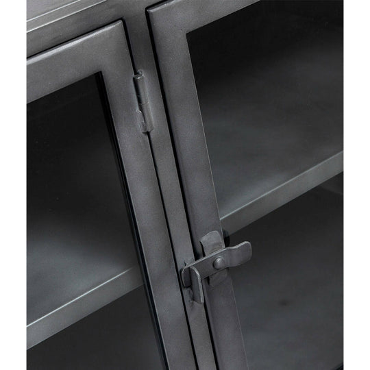 MUUBS - Skænk 4 døre Boston - Sort Jern - L180xD40xH73,5 cm - Muubs - DesignGaragen.dk