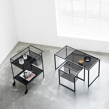 Muubs Barbord Denver - Sort m/sort glas - Jern og hærdet glas - W: 60 H: 70 D: 40 cm - DesignGaragen.dk.