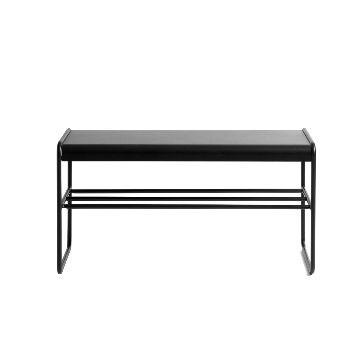 Bænk Copenhagen - Sort - Jern tube Ø16/Metal plade 2mm - W90 H47 D35cm - Muubs - DesignGaragen.dk