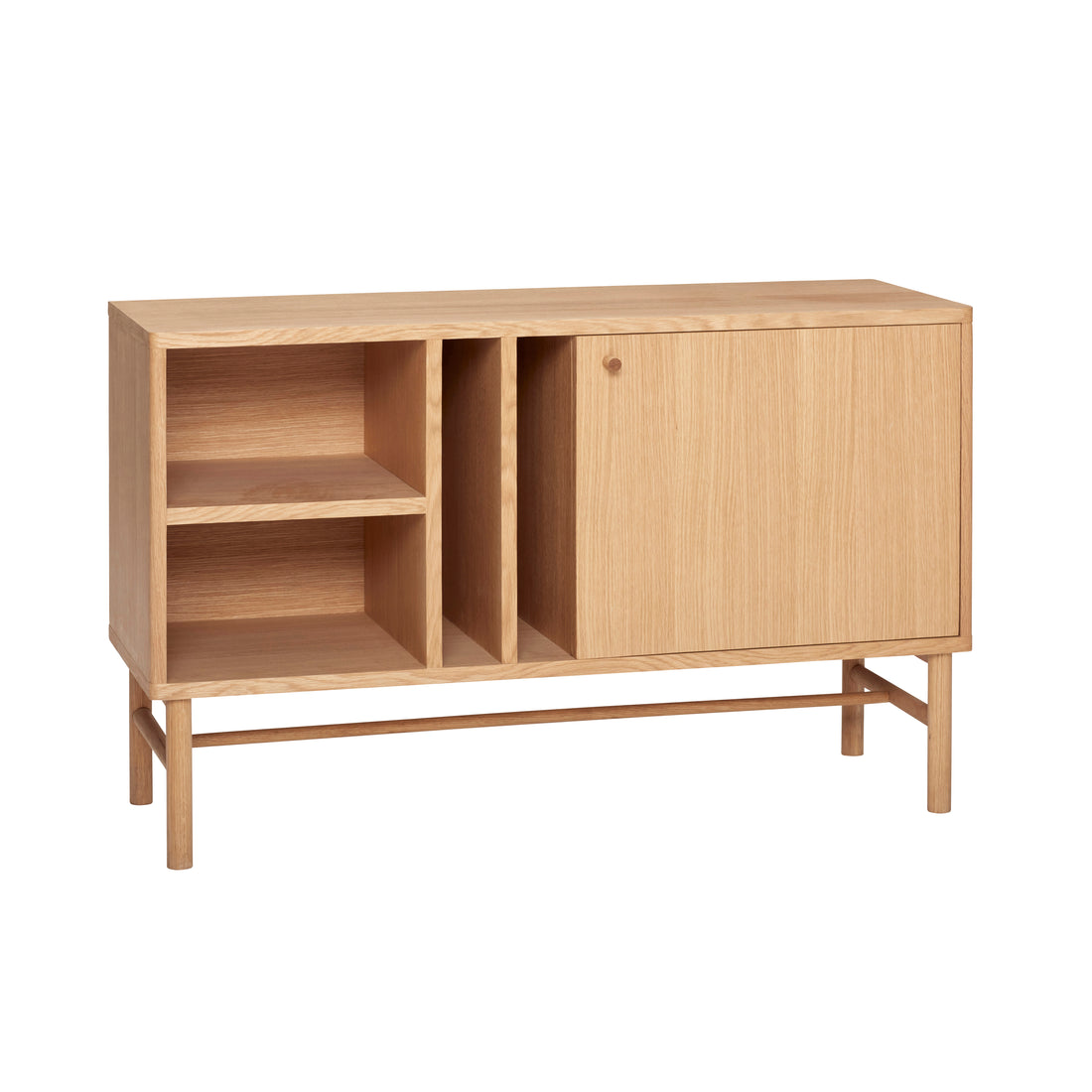 Hübsch Kommode m/hylde, egetræ, FSC, natur - 100x35xh62cm - DesignGaragen.dk.