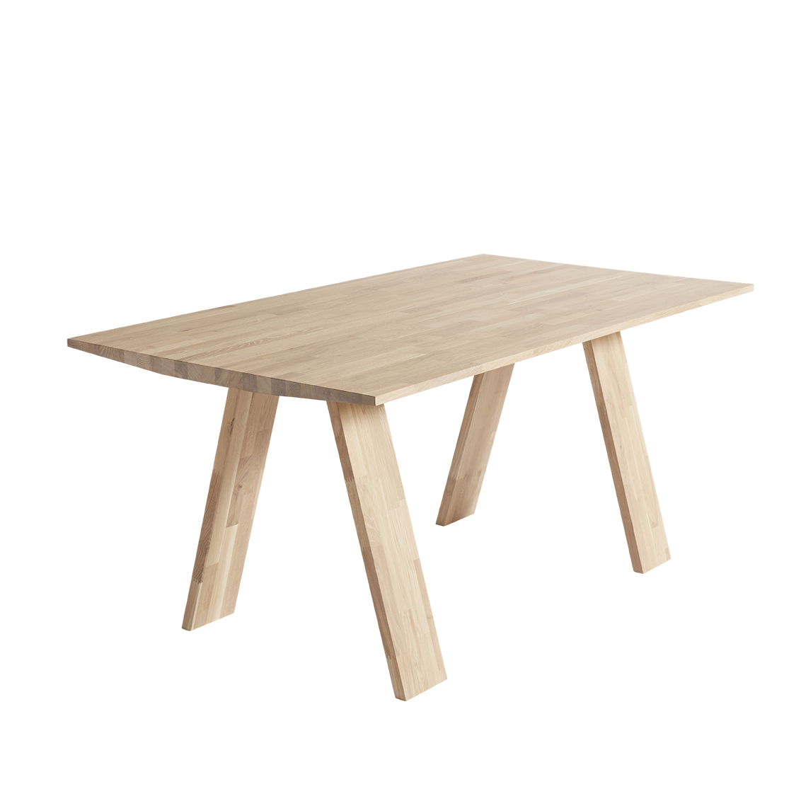 Muubs Spisebord Angle, Eg Natur/hvidolieret - L: 160 B: 90 H: 74 cm - DesignGaragen.dk.