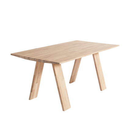 Muubs Spisebord Angle, Eg Natur/hvidolieret - L: 160 B: 90 H: 74 cm - DesignGaragen.dk.