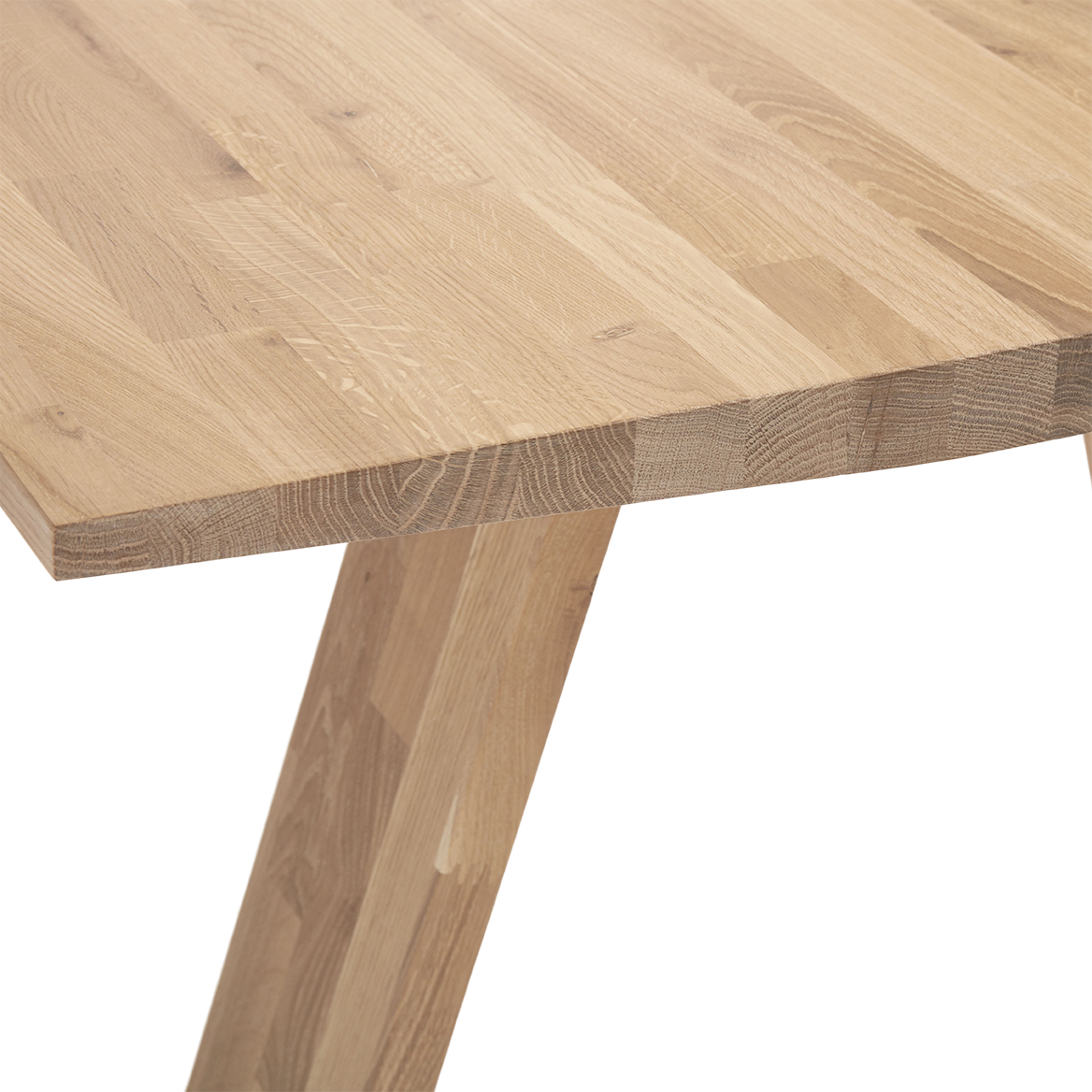 Muubs Spisebord Angle, Eg Natur/hvidolieret - L: 160 B: 90 H: 74 cm - DesignGaragen.dk.