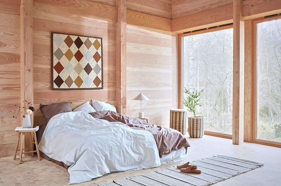 Oyoy Living gestreifter Wäschereikorb - Natur / Schwarz