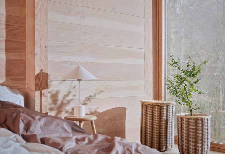 Oyoy Living gestreifter Wäschereikorb - Natur / Schwarz