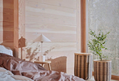 Oyoy Living gestreifter Wäschereikorb - Natur / Schwarz