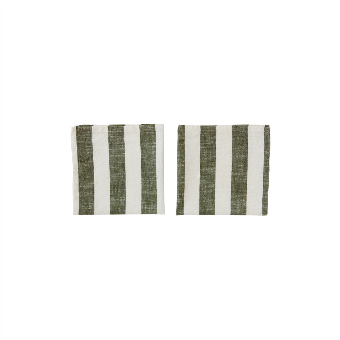 Oyoy Living Striped Stoff Wap - Pack von 2 - Oliven
