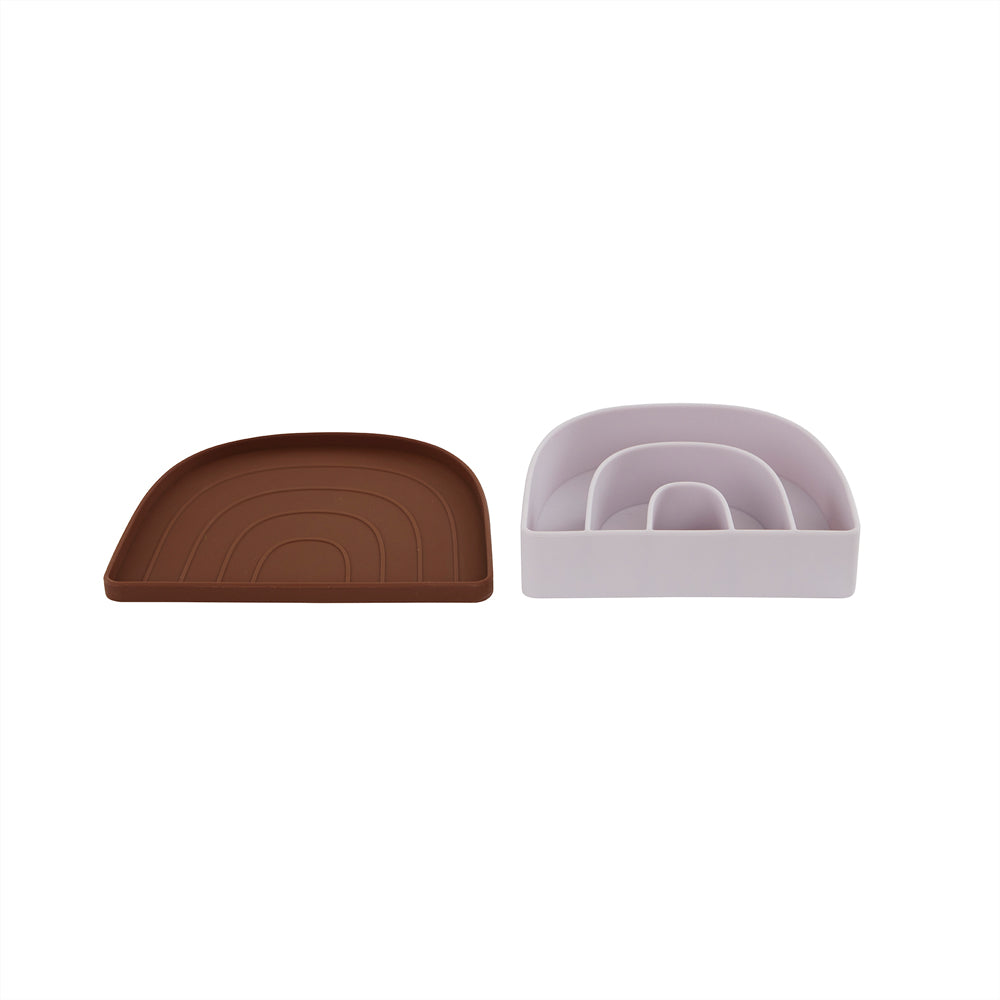 OYOY MINI Regnbue Tallerken &amp;amp; Skål - Caramel / Lavender