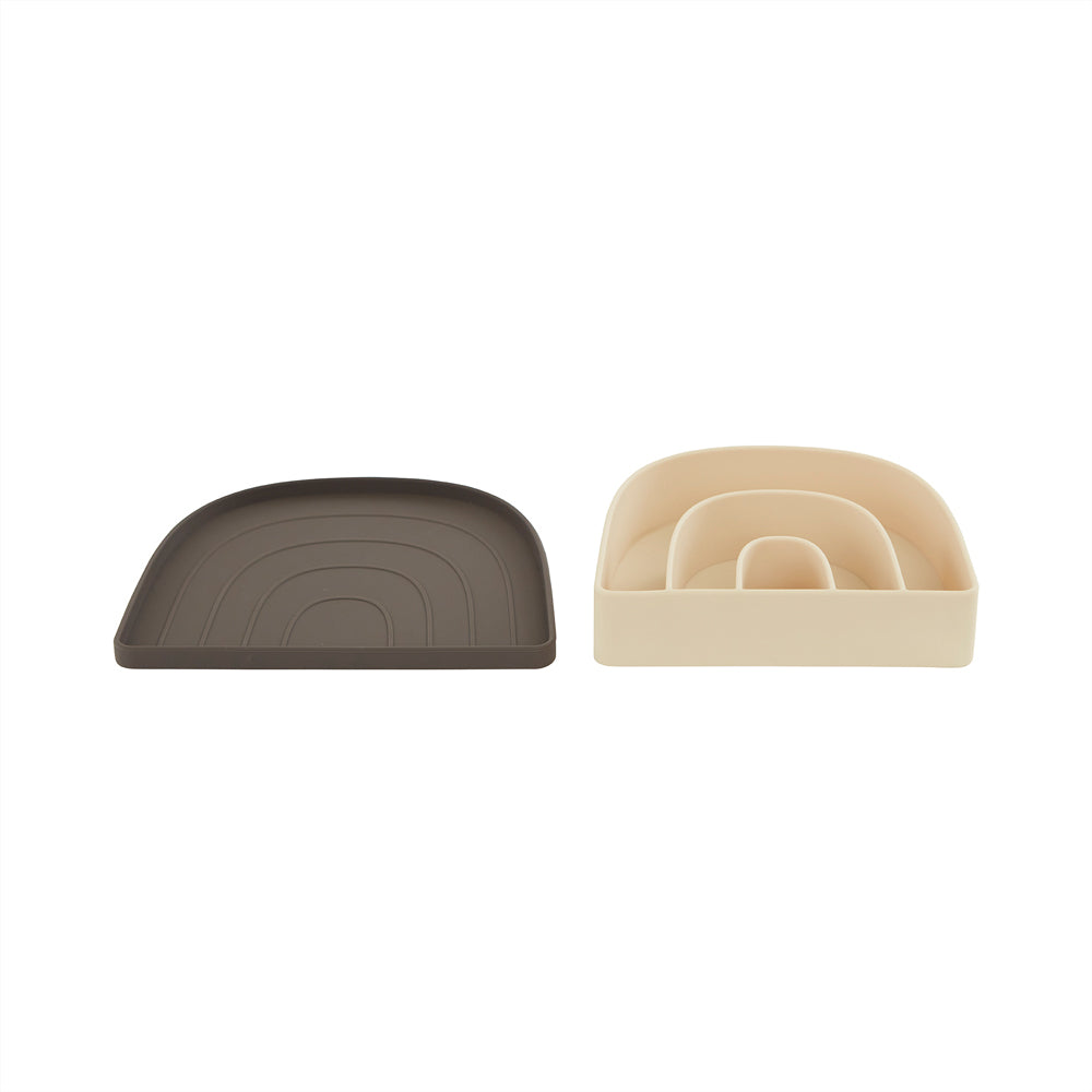 OYOY MINI Regnbue Tallerken &amp;amp; Skål - Choko / Vanilla