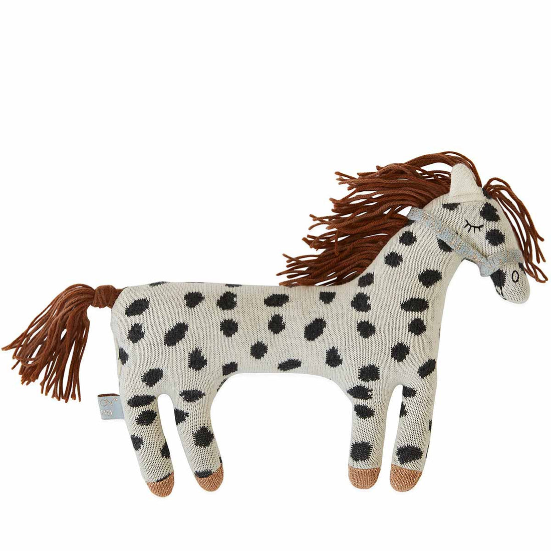 Oyoy Mini Liebling - kleines Pelle Pony - Roh weiß / schwarz