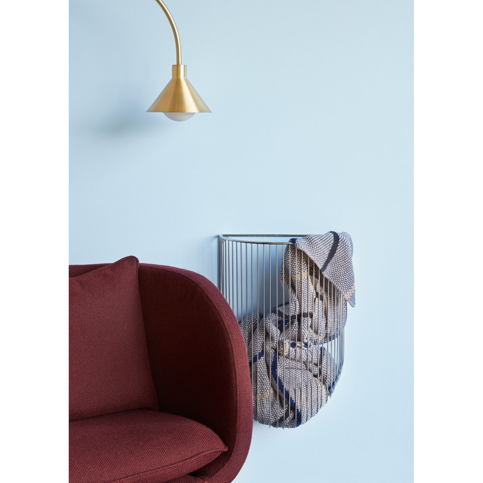 Hübsch Iris Wandkorb Nickel (2) Set (2)