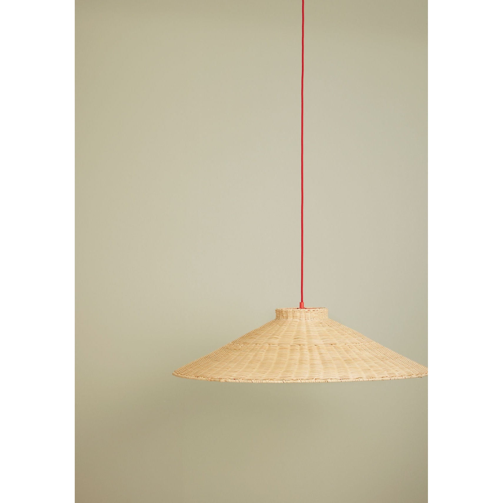 Hübsch -Chand -Deckenlampe Trapez rot/Natur