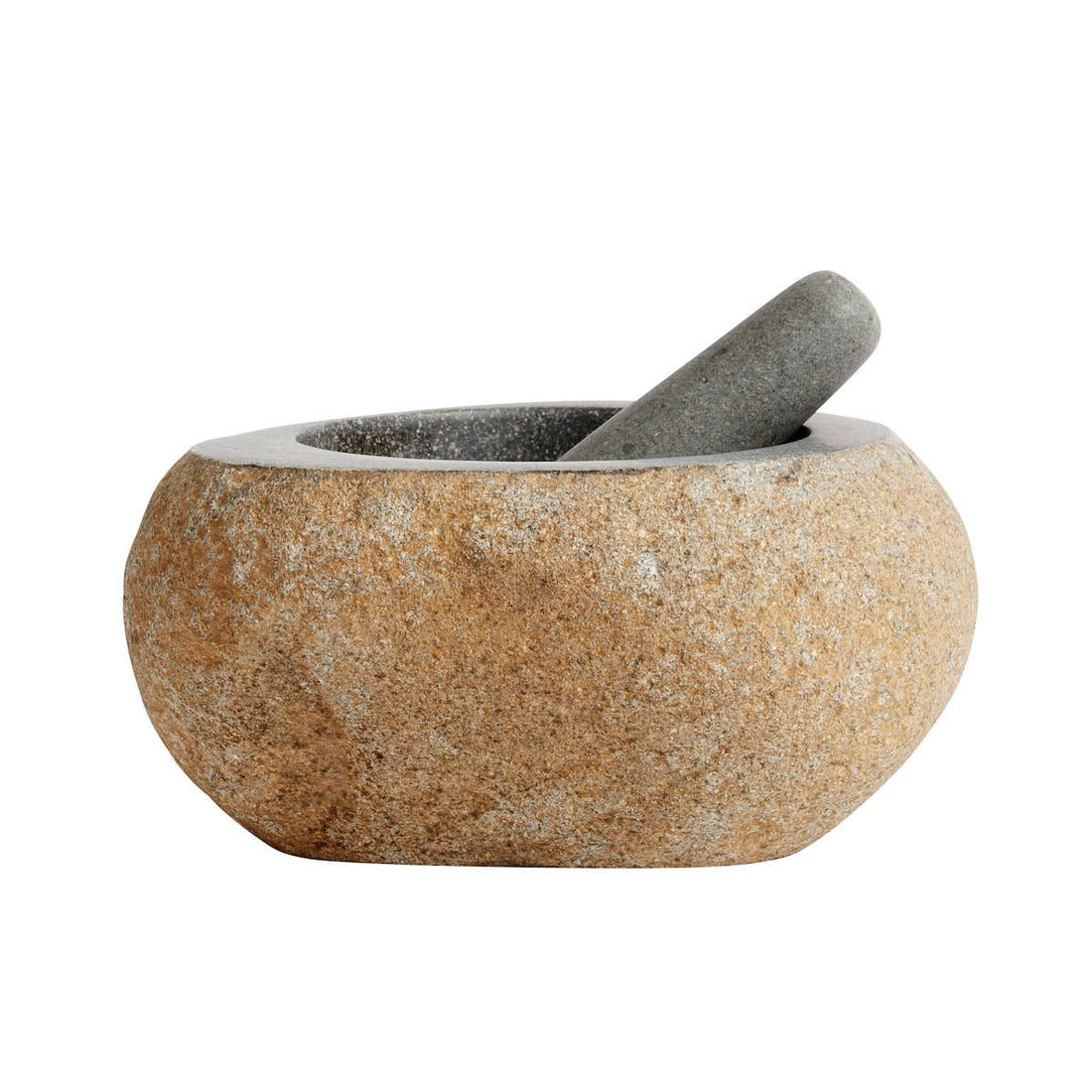 Muubs Morter Valley - Grå/Natur - Riverstone - H: 11 Ø: 18 cm - DesignGaragen.dk.