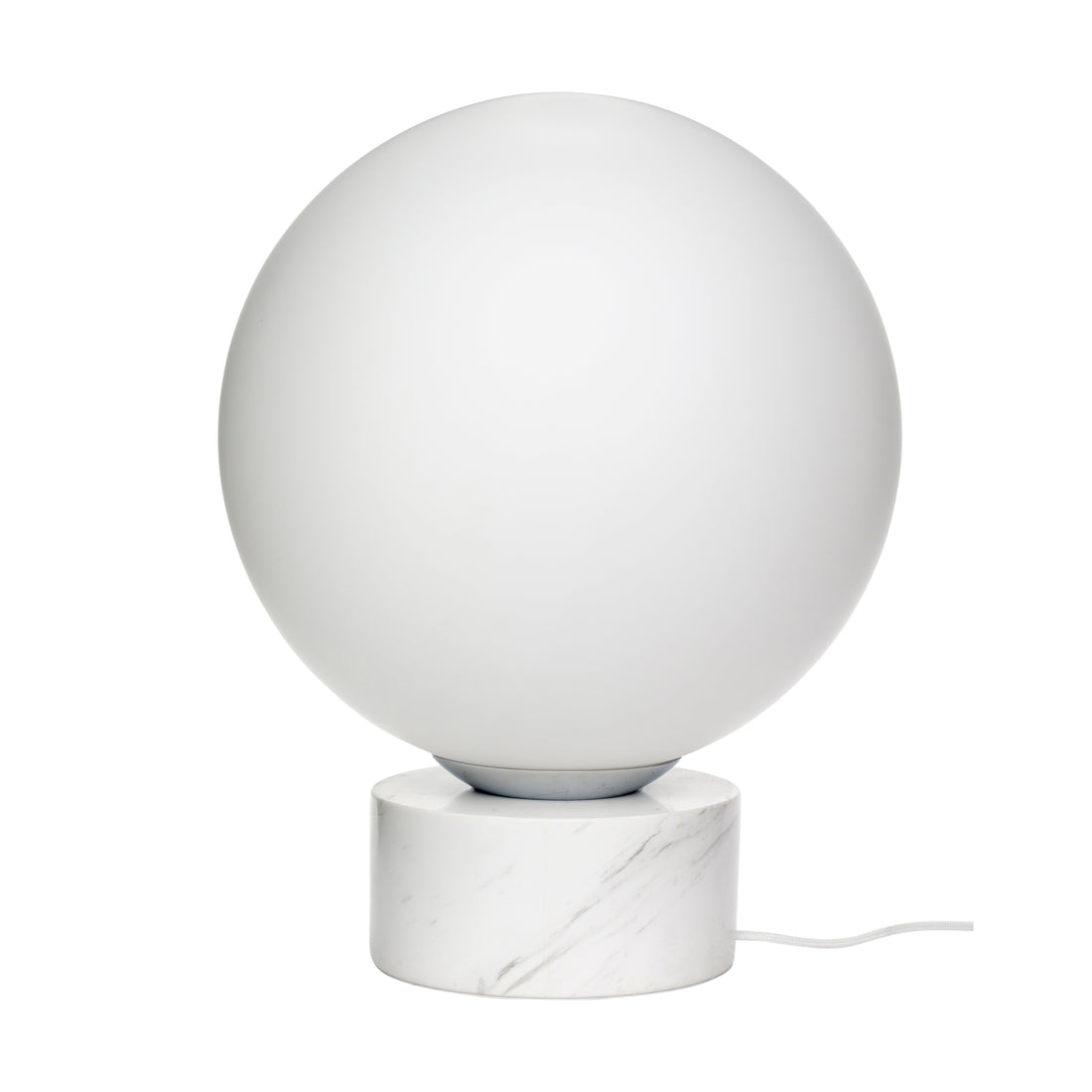 Hübsch Gulvlampe, marmor/glas, hvid - ø40xh50cm, E27/40W - DesignGaragen.dk.