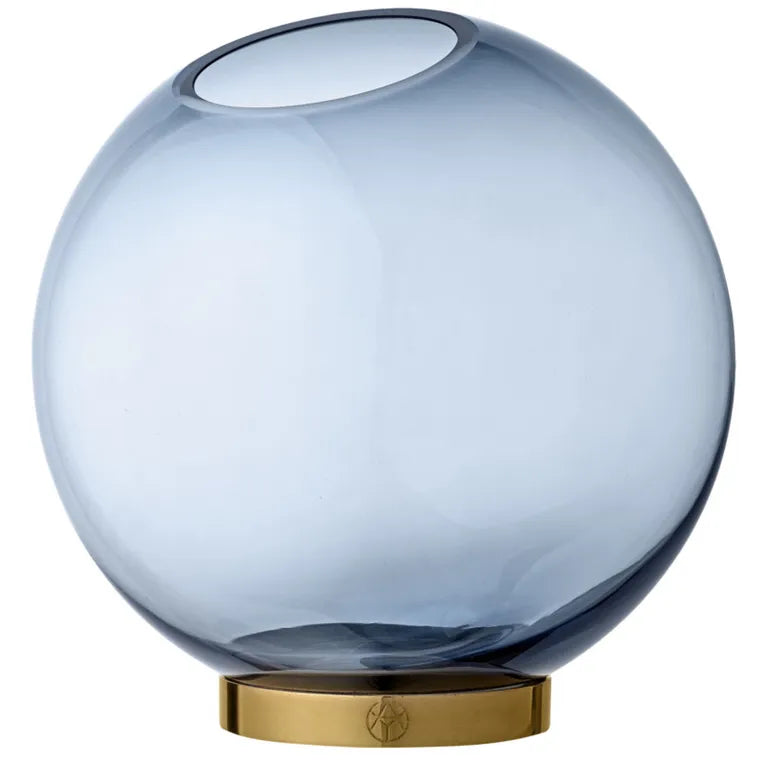 Aytm Globe Round Glass Vase Navy/Gold klein