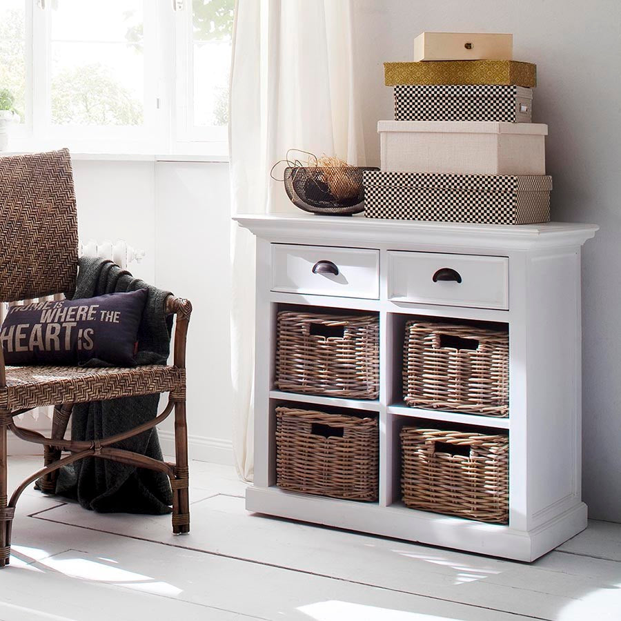 Halifax kleiner Sideboard mit 4 Korbschubladen DesignGaragen