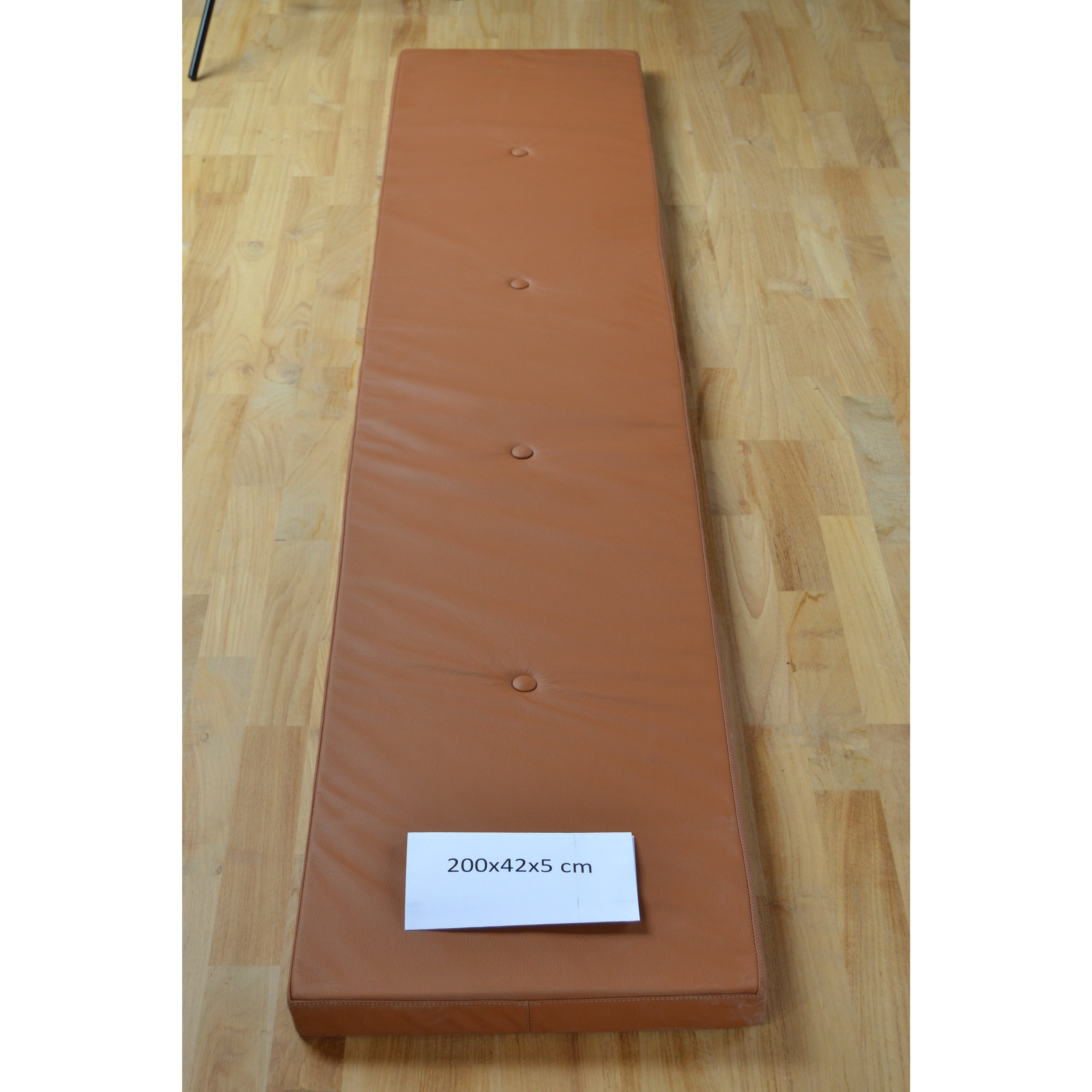 Cognac Lederkissen 200x42x5 cm mit 4 Tasten
