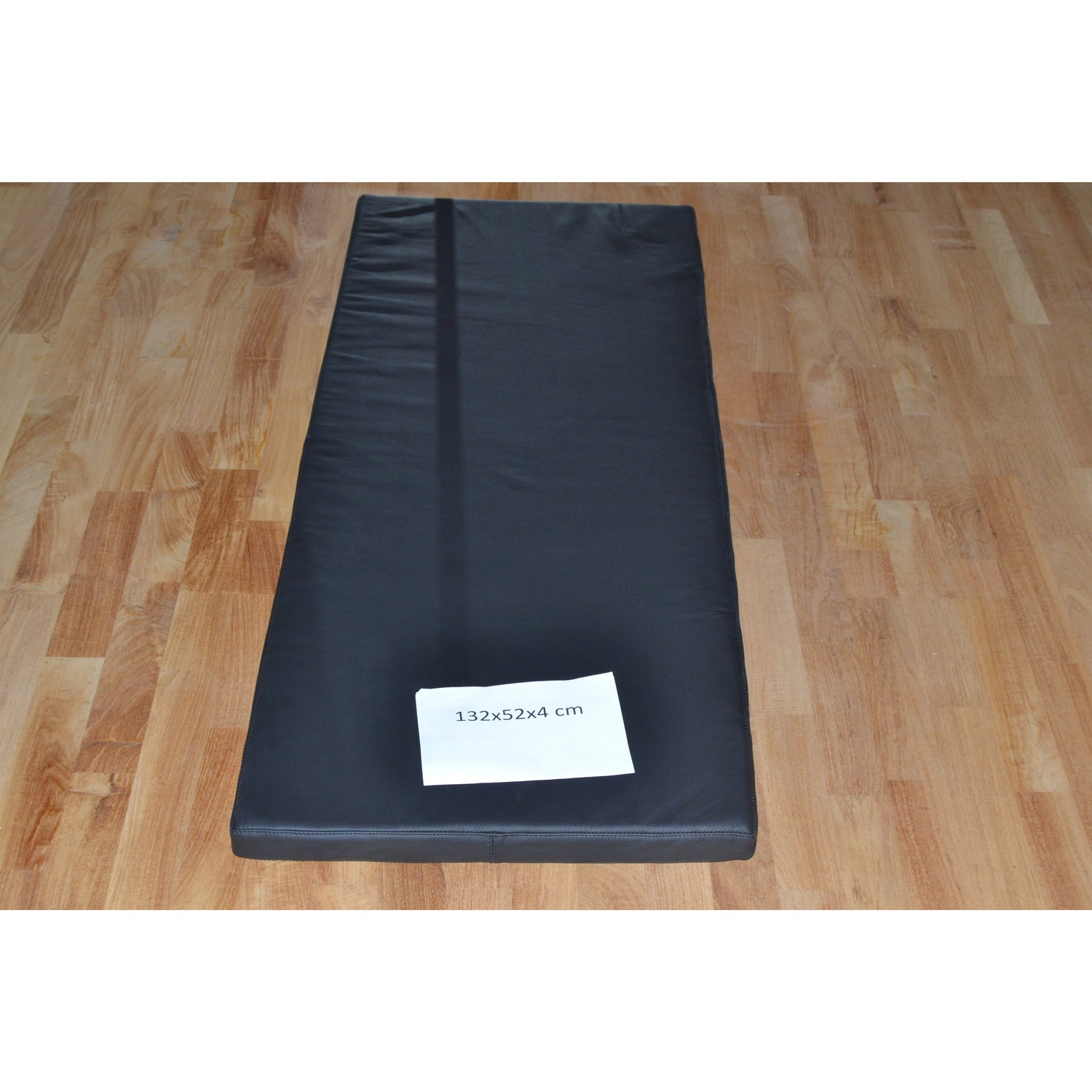 Schwarzes Lederkissen 132x52x4 cm