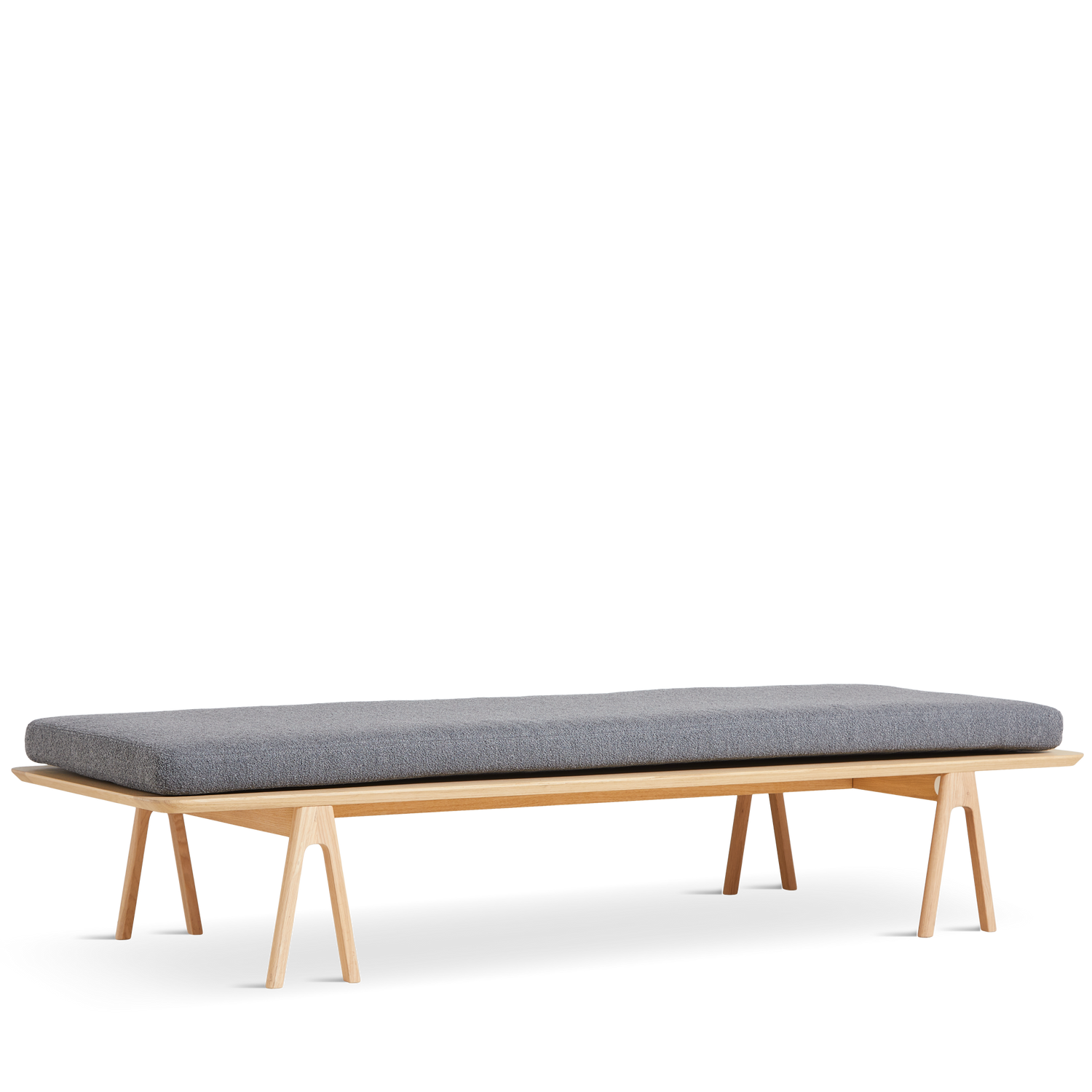 Woud - Level Daybed - Grey Bouclé/Oak 190x76,50 x 41 cm